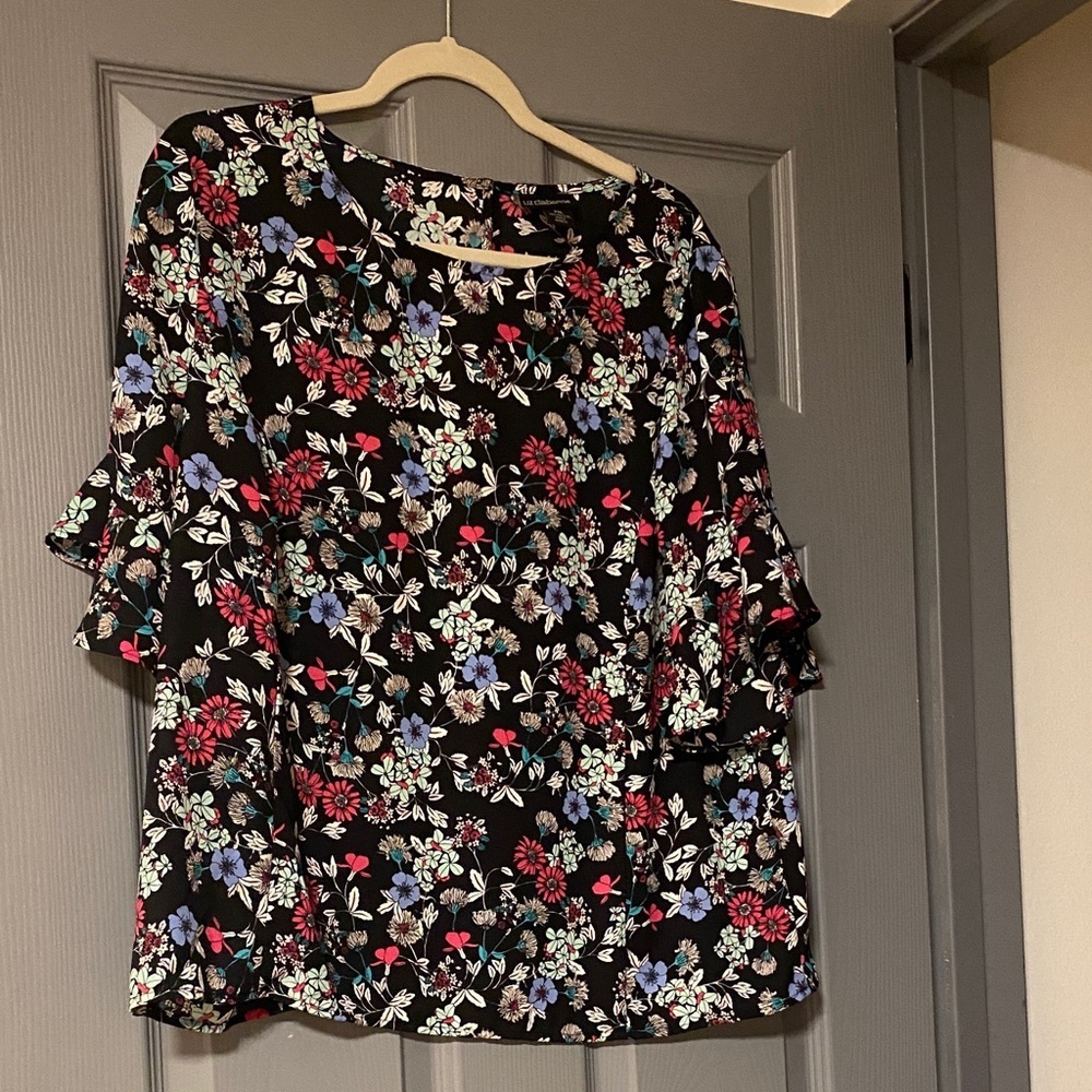 Floral Black Women's Floral Top PXL